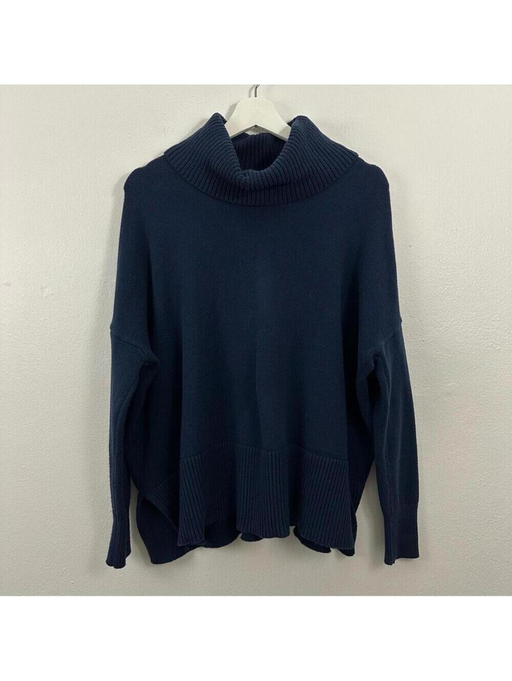 LOFT Women’s Cowl Neck Blue Long Sleeve Sweater Size S
